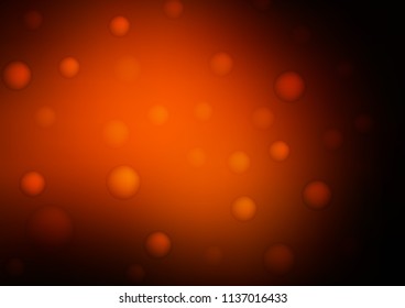 Dark Orange vector texture with disks. Glitter abstract illustration with blurred drops of rain. Beautiful design for your business natural advert.