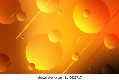 Dark Orange vector texture with disks. Blurred bubbles on abstract background with colorful gradient. Beautiful design for your business advert.