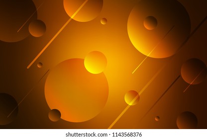 Dark Orange vector texture with disks. Illustration with set of shining colorful abstract circles. Pattern can be used for futuristic ad, booklets.