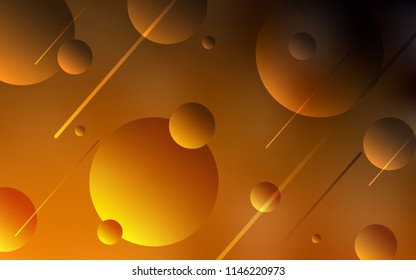 Dark Orange vector texture with disks. Blurred decorative design in abstract style with bubbles. Beautiful design for your business advert.