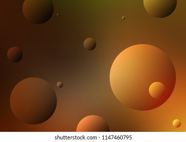 Dark Orange vector texture with disks. Blurred bubbles on abstract background with colorful gradient. Completely new template for your brand book.