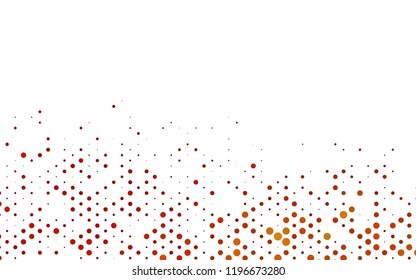 Dark Orange vector texture with disks. Glitter abstract illustration with blurred drops of rain. Pattern for ads, booklets.