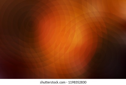 Dark Orange vector texture with disks. Blurred bubbles on abstract background with colorful gradient. Pattern can be used for ads, leaflets.