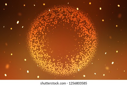 Dark Orange vector texture with disks. Blurred bubbles on abstract background with colorful gradient. Pattern for futuristic ad, booklets.