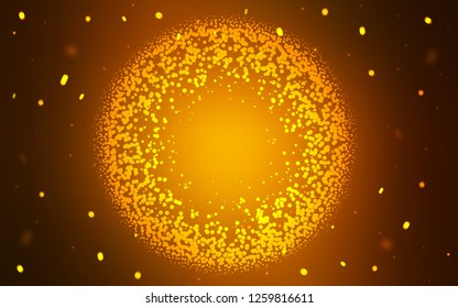 Dark Orange vector texture with disks. Modern abstract illustration with colorful water drops. Pattern for textures of wallpapers.