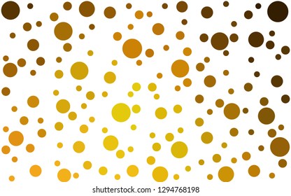 Dark Orange vector  texture with disks. Blurred bubbles on abstract background with colorful gradient. Design for poster, banner of websites.