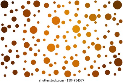 Dark Orange vector  texture with disks. Illustration with set of shining colorful abstract circles. Design for your business advert.