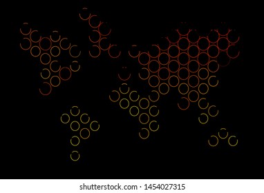 Dark Orange vector texture with disks. Illustration with set of shining colorful abstract circles. Completely new template for your brand book.