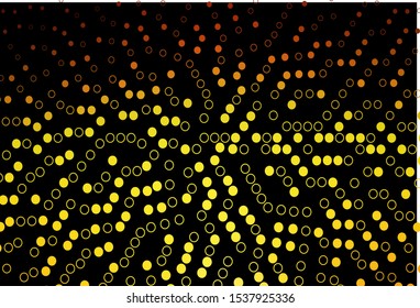 Dark Orange vector texture with disks. Modern abstract illustration with colorful water drops. Pattern of water, rain drops.