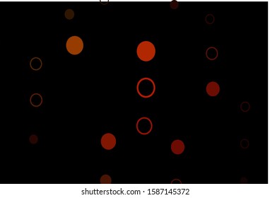 Dark Orange vector texture with disks. Modern abstract illustration with colorful water drops. Design for posters, banners.