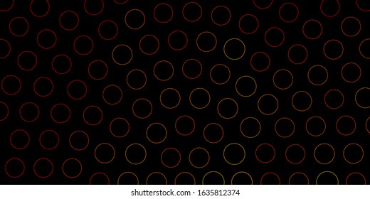 Dark Orange vector texture with disks. Glitter abstract illustration with colorful drops. Design for your commercials.