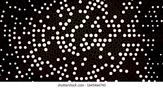 Dark Orange vector texture with disks. Illustration with set of shining colorful abstract spheres. Pattern for websites.