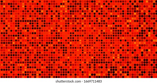 Dark Orange vector texture with disks. Glitter abstract illustration with colorful drops. Pattern for wallpapers, curtains.