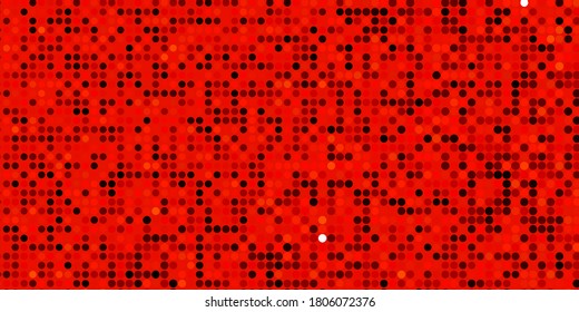 Dark Orange vector texture with disks. Colorful illustration with gradient dots in nature style. New template for a brand book.