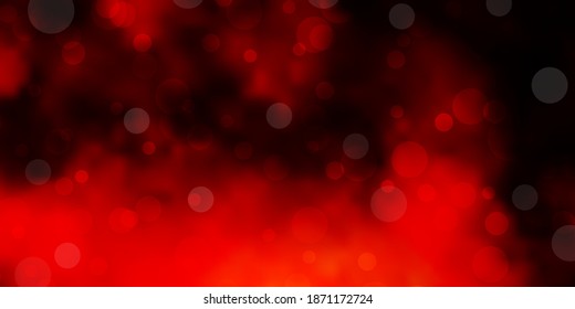 Dark Orange vector texture with disks. Abstract illustration with colorful spots in nature style. Pattern for business ads.