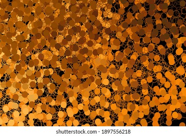 Dark Orange vector texture with disks. Blurred bubbles on abstract background with colorful gradient. Pattern for ads, leaflets.
