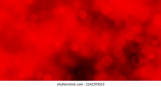Dark Orange vector texture with disks. Colorful illustration with gradient dots in nature style. Design for posters, banners.
