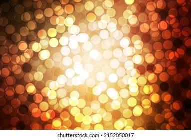 Dark Orange vector texture with disks. Glitter abstract illustration with blurred drops of rain. Pattern for ads, leaflets.