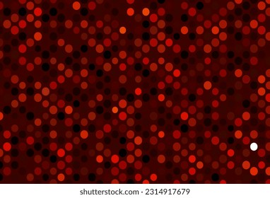Dark Orange vector texture with disks. Glitter abstract illustration with blurred drops of rain. Pattern for ads, leaflets.