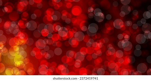 Dark Orange vector texture with disks. Glitter abstract illustration with colorful drops. Pattern for wallpapers, curtains.