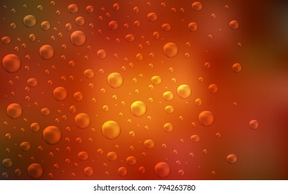 Dark Orange vector texture with disks. Beautiful colored illustration with blurred circles in nature style. Pattern can be used as texture of water, rain drops.