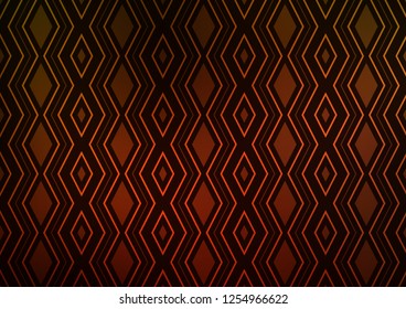 Dark Orange vector texture with lines, rhombuses. Colorful decorative design in simple style with lines, rhombuses. Smart design for your business advert.