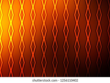 Dark Orange vector texture with lines, rhombuses. Colorful lines, squares on abstract background with gradient. Pattern for business booklets, leaflets.