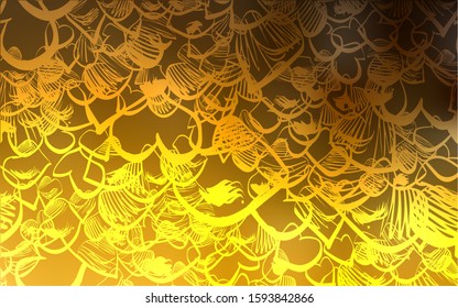 Dark Orange vector texture with lovely hearts. Beautiful colored illustration with hearts in celebration style. Pattern for carnival, festival romantic leaflets.