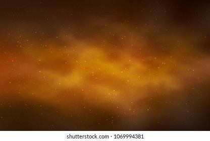 Dark Orange vector texture with milky way stars. Modern abstract illustration with Big Dipper stars. Best design for your ad, poster, banner.