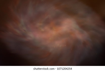 Dark Orange vector texture with milky way stars. Shining colored illustration with bright astronomical stars. Best design for your ad, poster, banner.