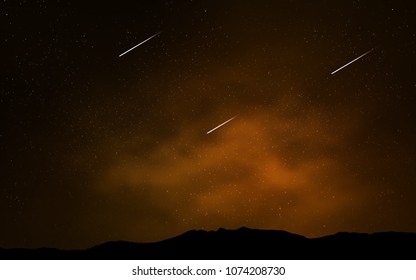 Dark Orange vector texture with milky way stars. Shining colored illustration with bright astronomical stars. Smart design for your business advert.