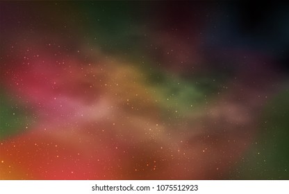 Dark Orange vector texture with milky way stars. Blurred decorative design in simple style with galaxy stars. Pattern for astronomy websites.