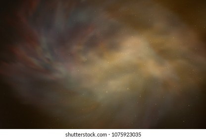 Dark Orange vector texture with milky way stars. Shining illustration with sky stars on abstract template. Pattern for futuristic ad, booklets.
