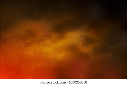 Dark Orange vector texture with milky way stars. Space stars on blurred abstract background with gradient. Pattern for astronomy websites.