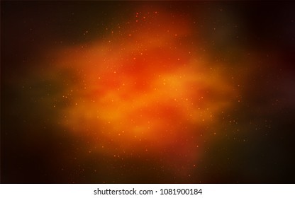 Dark Orange vector texture with milky way stars. Modern abstract illustration with Big Dipper stars. Best design for your ad, poster, banner.