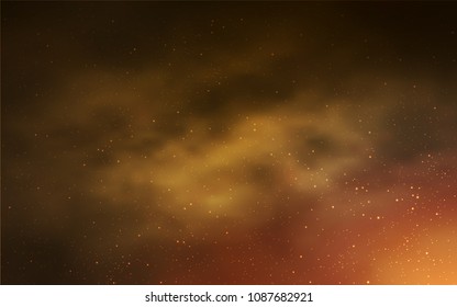 Dark Orange vector texture with milky way stars. Glitter abstract illustration with colorful cosmic stars. Smart design for your business advert.