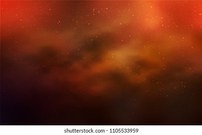 Dark Orange vector texture with milky way stars. Blurred decorative design in simple style with galaxy stars. Smart design for your business advert.