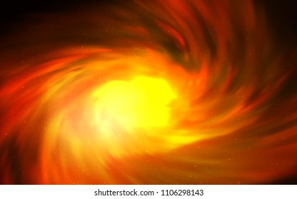 Dark Orange vector texture with milky way stars. Glitter abstract illustration with colorful cosmic stars. Smart design for your business advert.