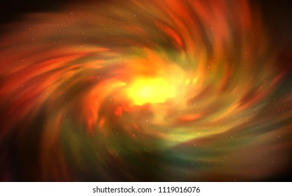 Dark Orange vector texture with milky way stars. Blurred decorative design in simple style with galaxy stars. Pattern for astrology websites.