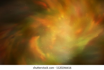 Dark Orange vector texture with milky way stars. Modern abstract illustration with Big Dipper stars. Smart design for your business advert.