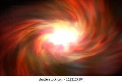Dark Orange vector texture with milky way stars. Shining colored illustration with bright astronomical stars. Template for cosmic backgrounds.