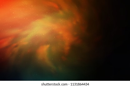 Dark Orange vector texture with milky way stars. Space stars on blurred abstract background with gradient. Template for cosmic backgrounds.