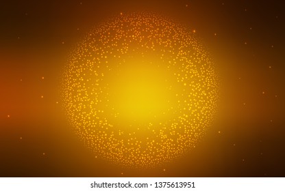 Dark Orange vector texture with milky way stars. Modern abstract illustration with Big Dipper stars. Pattern for futuristic ad, booklets.