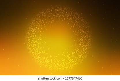 Dark Orange vector texture with milky way stars. Blurred decorative design in simple style with galaxy stars. Pattern for futuristic ad, booklets.