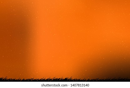 Dark Orange vector texture with milky way stars. Space stars on blurred abstract background with gradient. Smart design for your business advert.