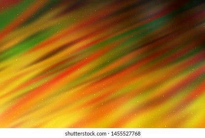Dark Orange vector texture with milky way stars. Glitter abstract illustration with colorful cosmic stars. Smart design for your business advert.