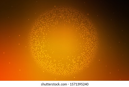 Dark Orange vector texture with milky way stars. Space stars on blurred abstract background with gradient. Pattern for astrology websites.