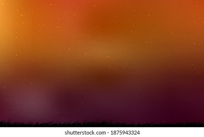 Dark Orange vector texture with milky way stars. Modern abstract illustration with Big Dipper stars. Smart design for your business advert.