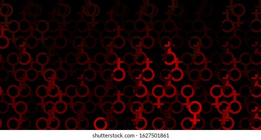 Dark Orange vector texture with religion symbols. Retro design in abstract style with witchcraft forms. Best design halloween events.