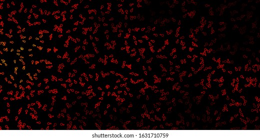 Dark Orange vector texture with religion symbols. Colorful mystic symbols with a gradient in ancient style. Simple design for occult depiction.